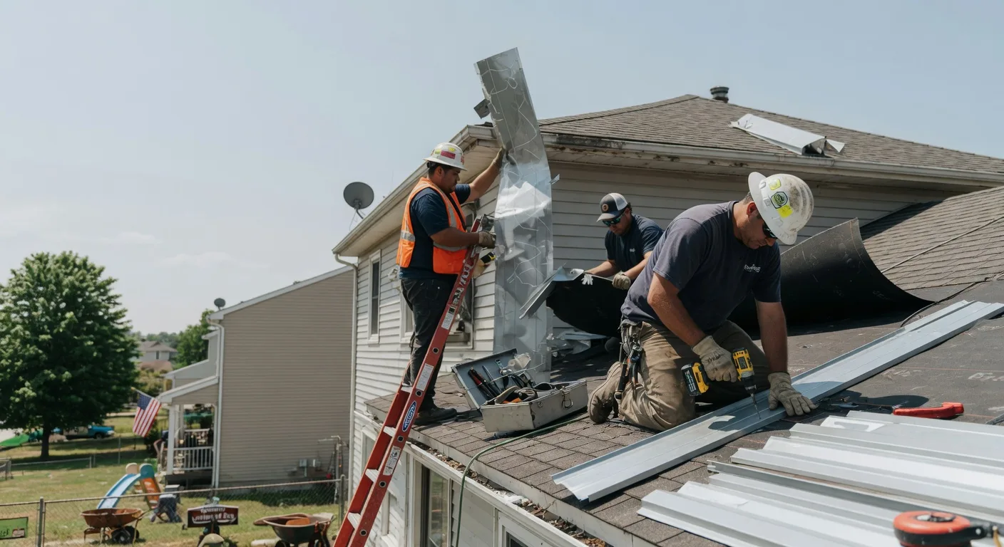 Storm Damage Metal Roof Repair in Martinsville, OH